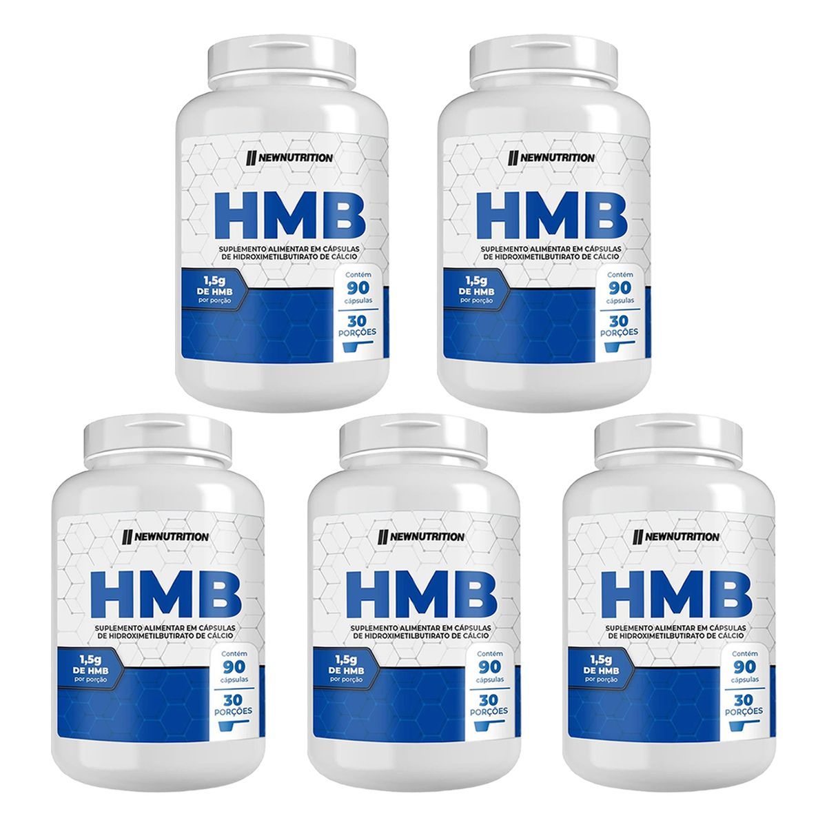 Kit 5X Hmb 1,5g - 90 C�psulas - NewNutrition