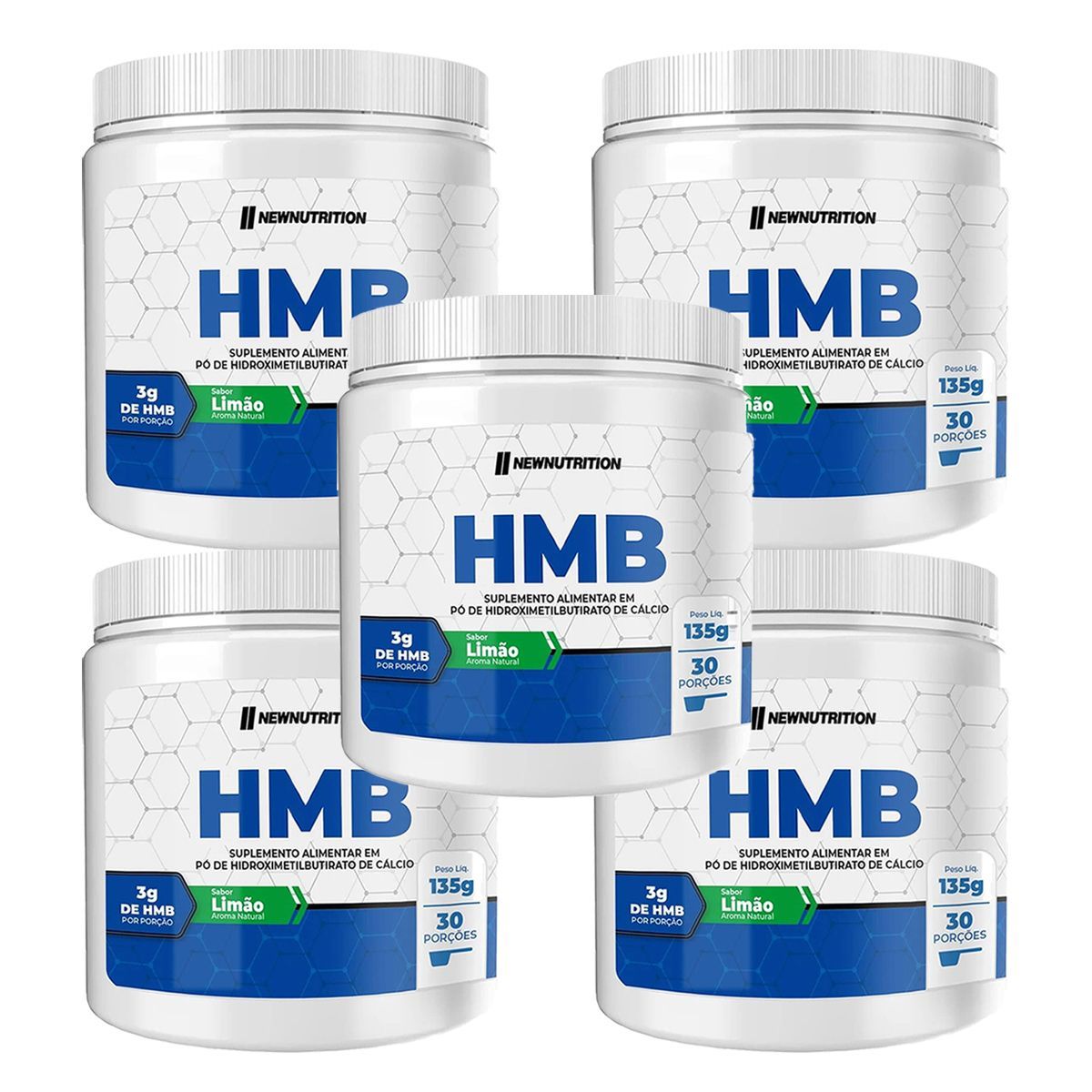 Kit 5X Hmb Em P� - 135g Lim�o - NewNutrition