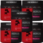 Kit 5X H�rus Pre Workout - 150g Frutas Vermelhas - Max Titanium