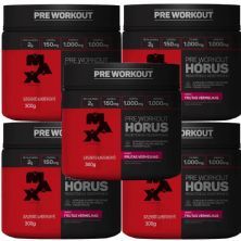 Kit 5X H�rus Pre Workout - 300g Frutas Vermelhas - Max Titanium