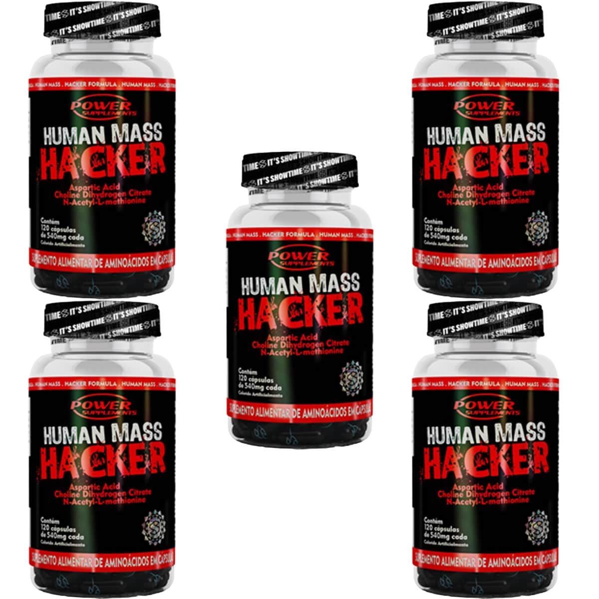 Kit 5X Human Mass Hacker - 120 C�psulas - Power Supplements