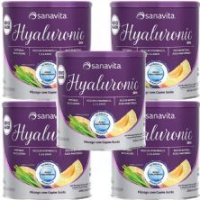 Kit 5X Hyaluronic Skin - 300g P�ssego e Capim Santo  - Sanavita
