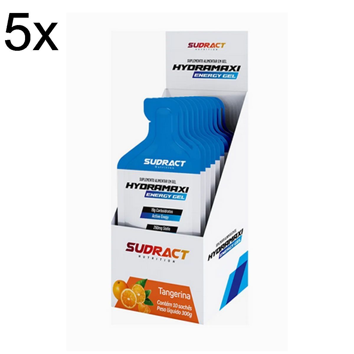 Kit 5X Hydramaxi Energy Gel - 10 Sach�s 30g Tangerina - Sudract Nutrition