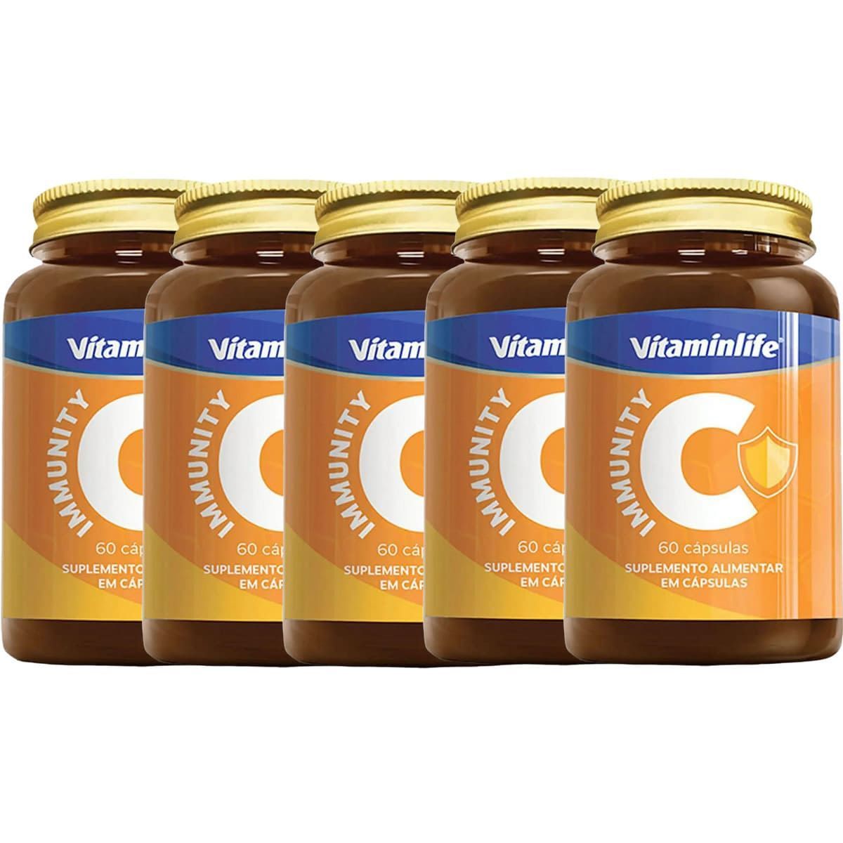 Kit 5X Immunity C Pr�polis + Vitamina C+Zinco+ Vitamina D - 60 C�psulas - VitaminLife