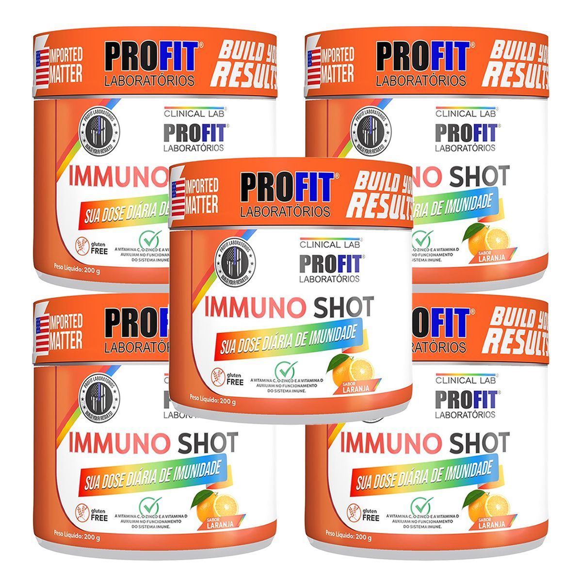 Kit 5X Immuno Shot - 200g Laranja - Profit Laborat�rios