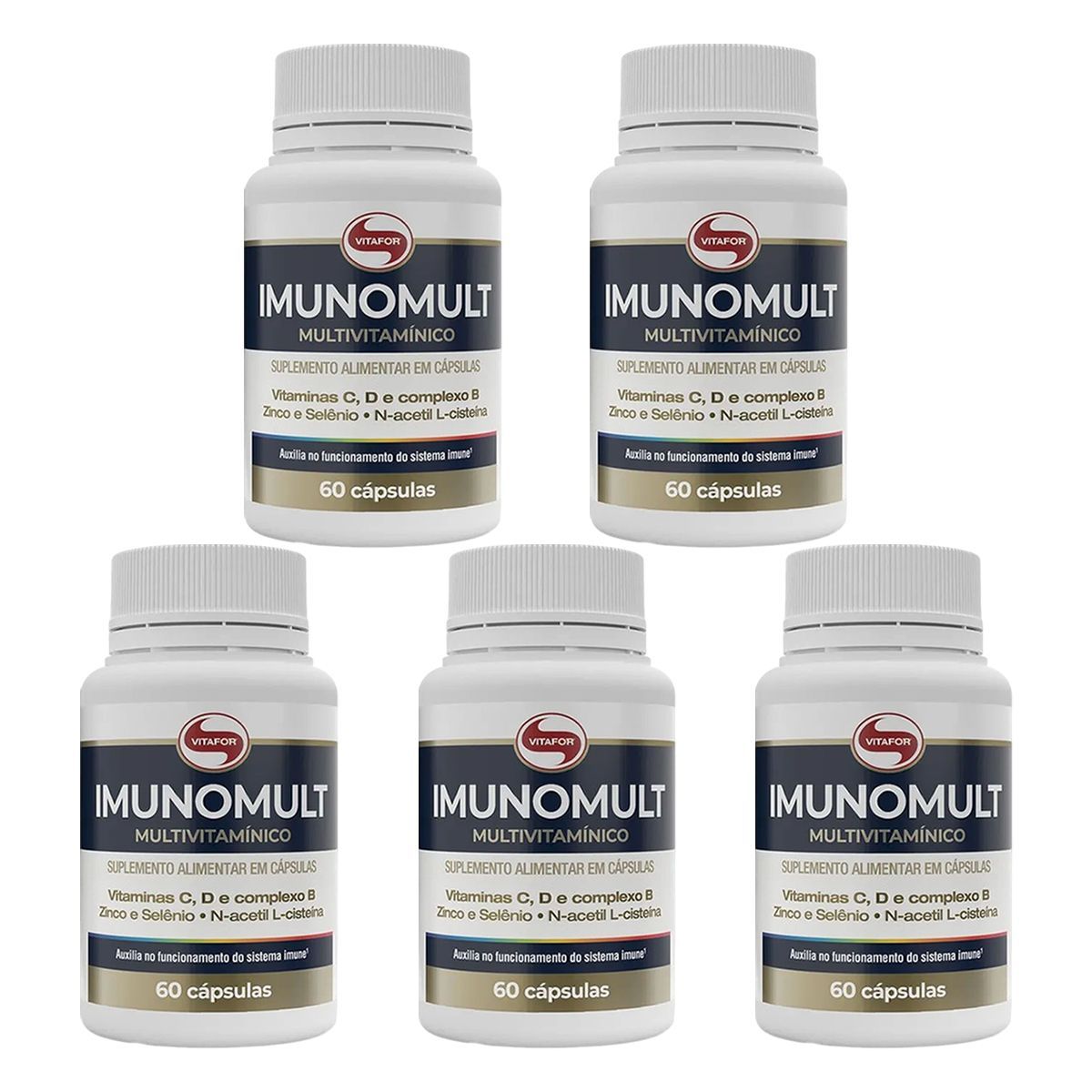 Kit 5X Imunomult Multivitam�nico - 60 C�psulas - Vitafor