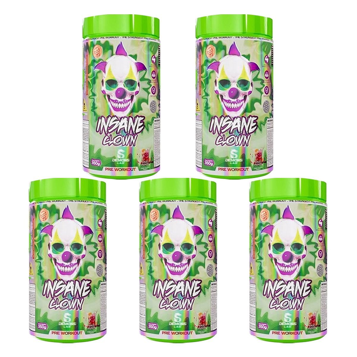 Kit 5X Insane Clown - 350g Frutas Vermelhas - Demons Lab
