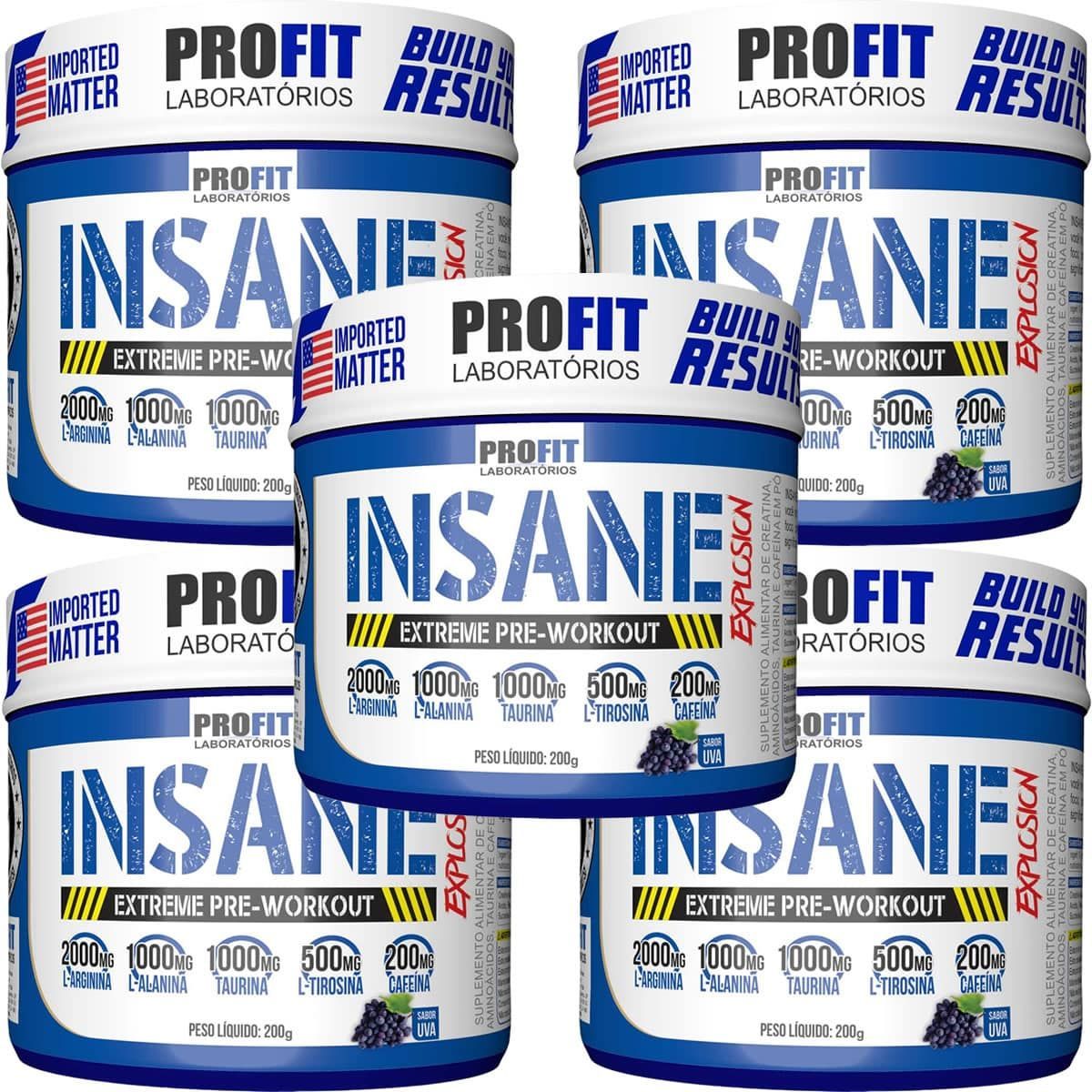 Kit 5X Insane Explosion Extreme Pre-Workout - 200g Uva - ProFit