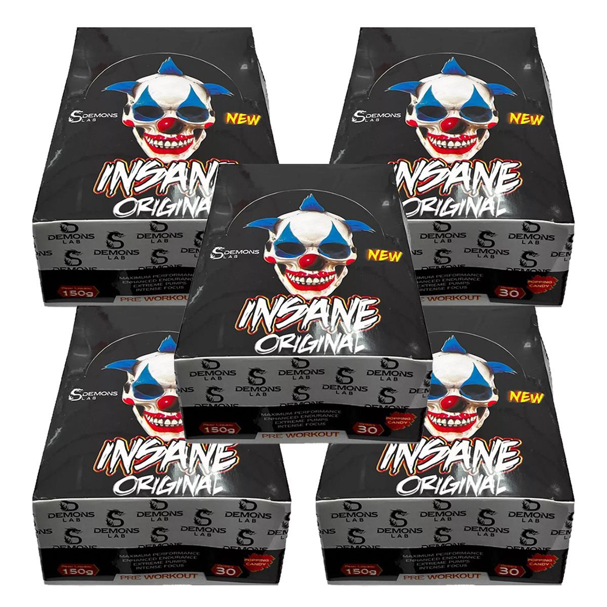 Kit 5X Insane Original - 30 Sach�s de 5g Fruit Punch - Demons Lab