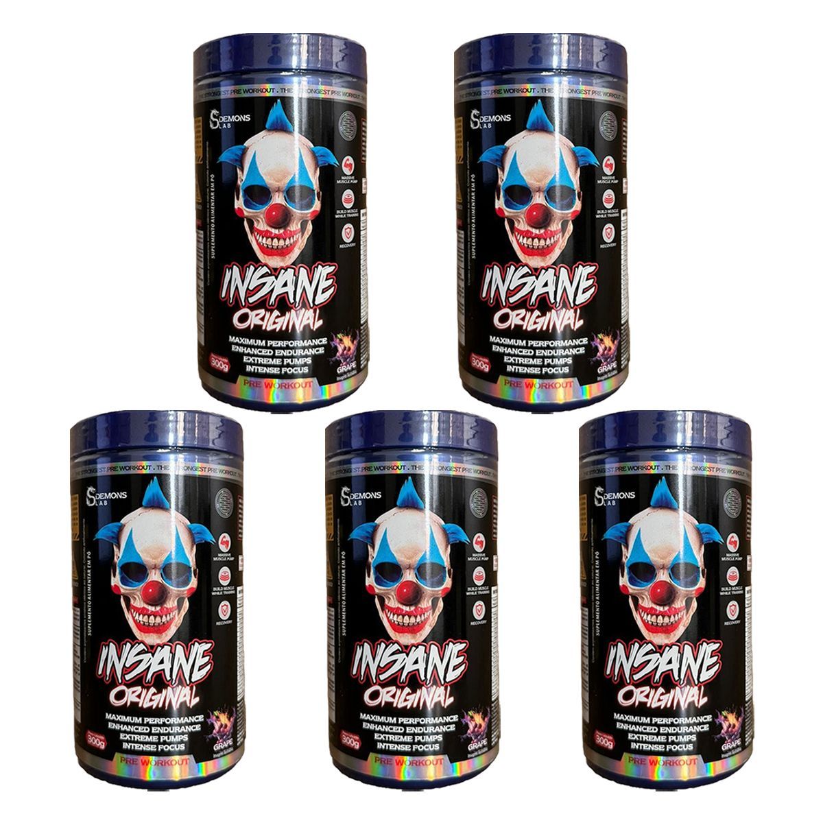 Kit 5X Insane Original - 300g Grape - Demons Lab
