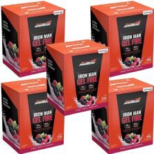 Kit 5X Iron Man Gel Fire - 10 Sach�s 30g Frutas Vermelhas - New Millen