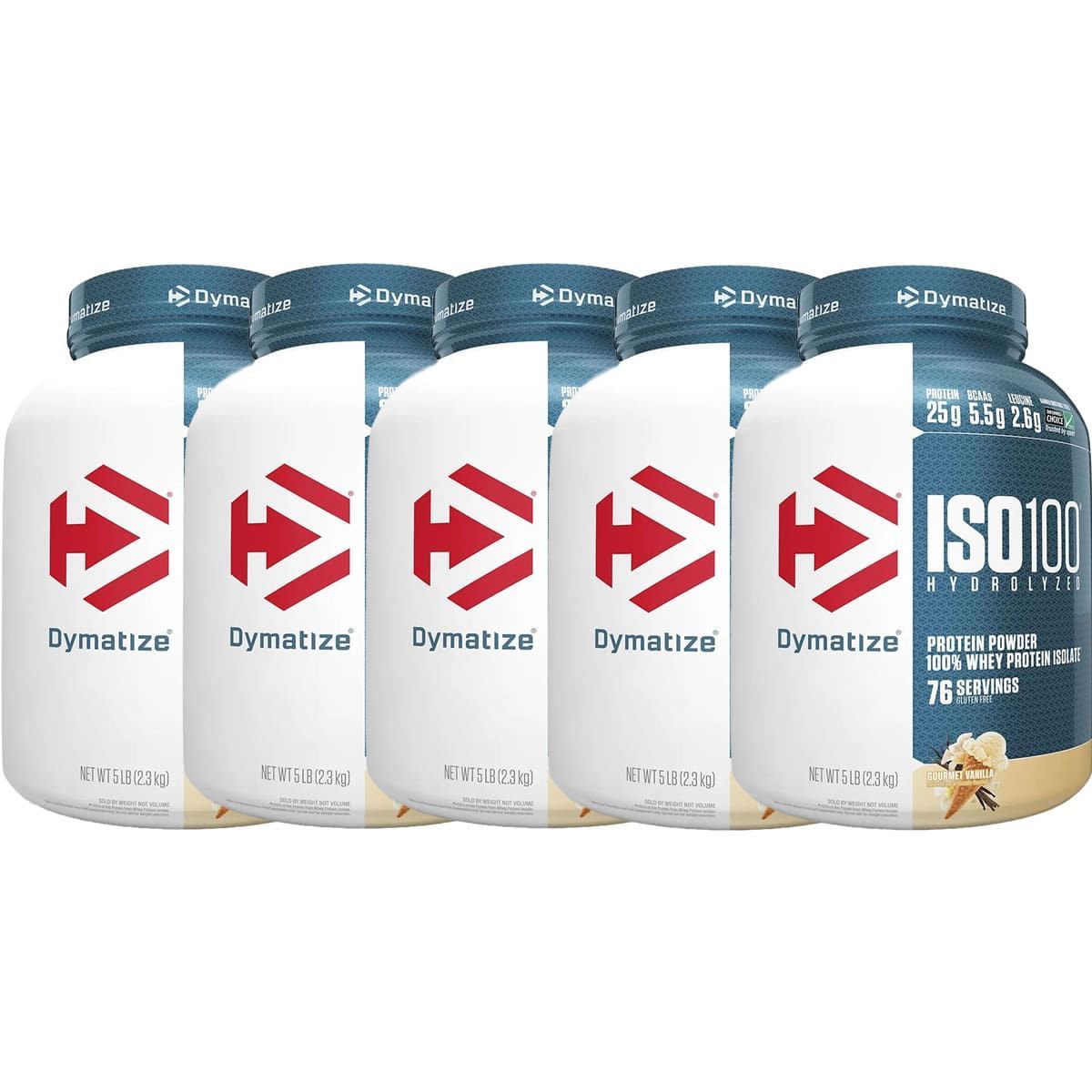 Kit 5X Iso 100 Whey Protein Isolado - 2300g Baunilha - Dymatize Nutrition