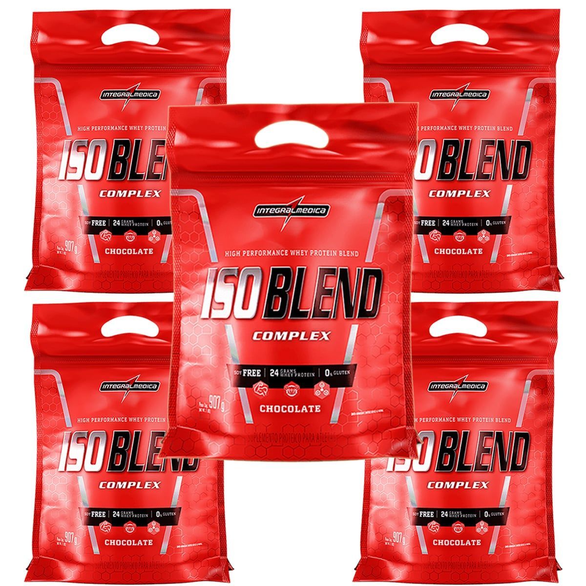 Kit 5X Iso Blend Complex - 907g Refil Chocolate - IntegralM�dica