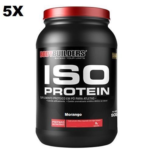 Kit 5X Iso Protein - 900g Morango - BodyBuilders
