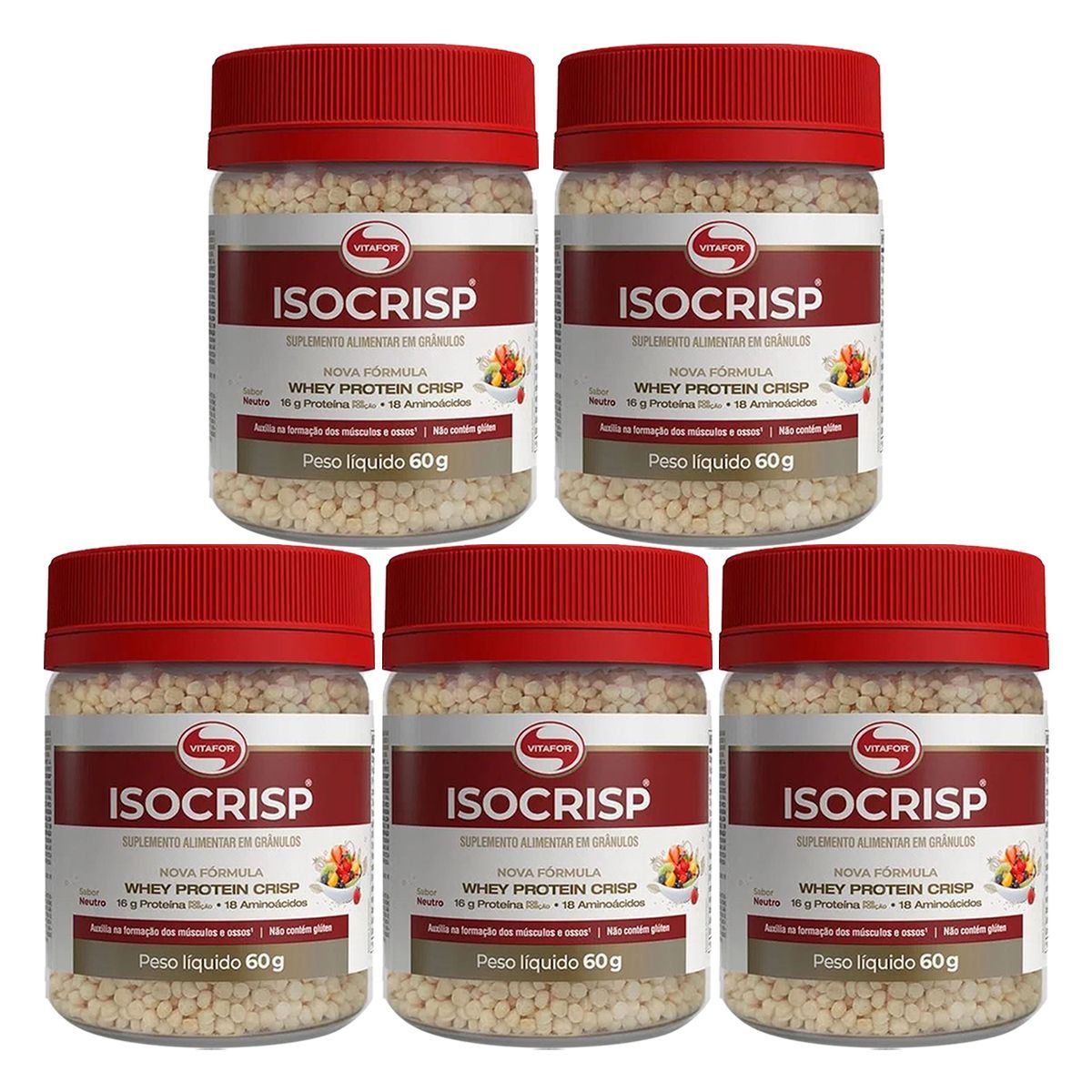 Kit 5X Isocrisp - 60g - Vitafor