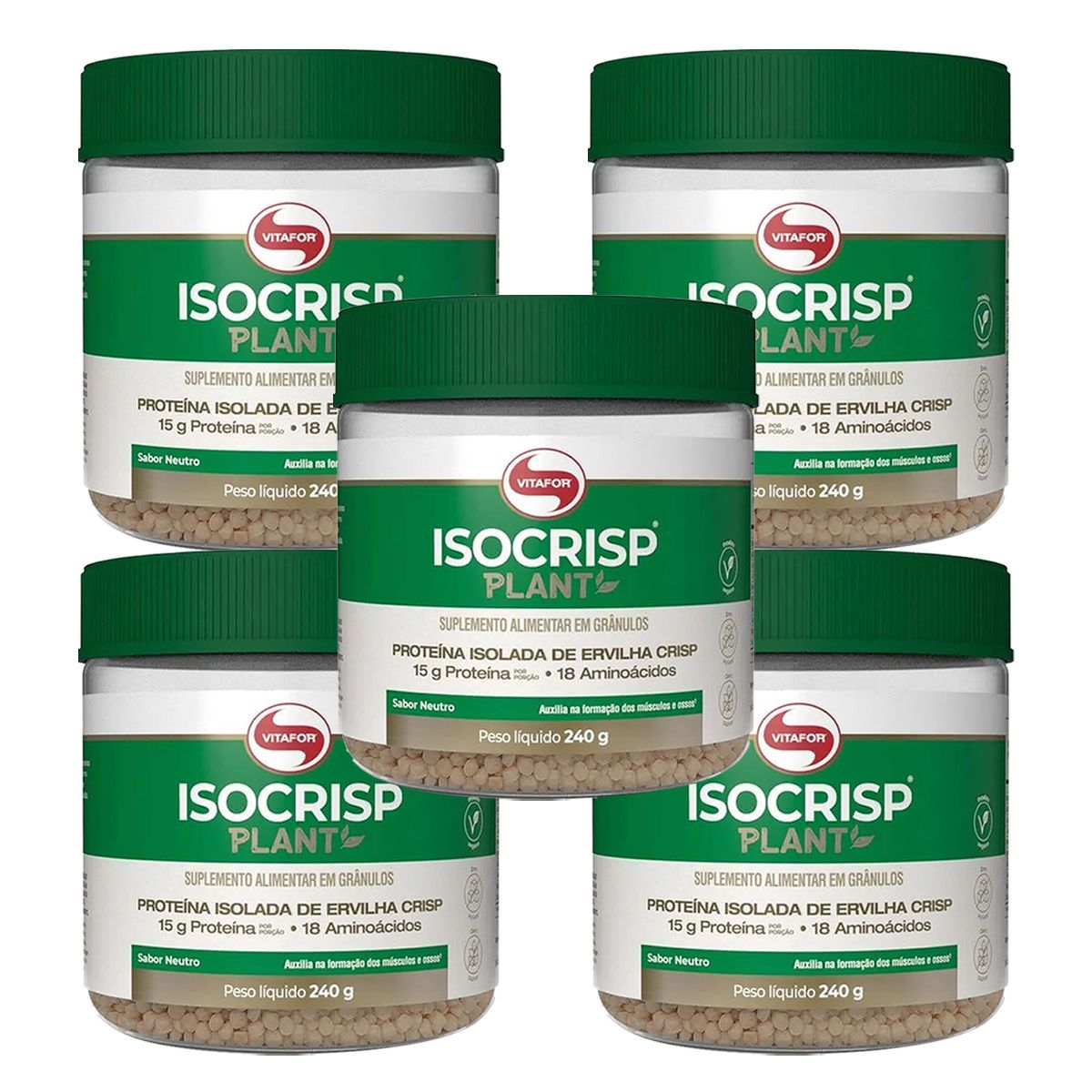 Kit 5X Isocrisp Plant - 240g Neutro - Vitafor