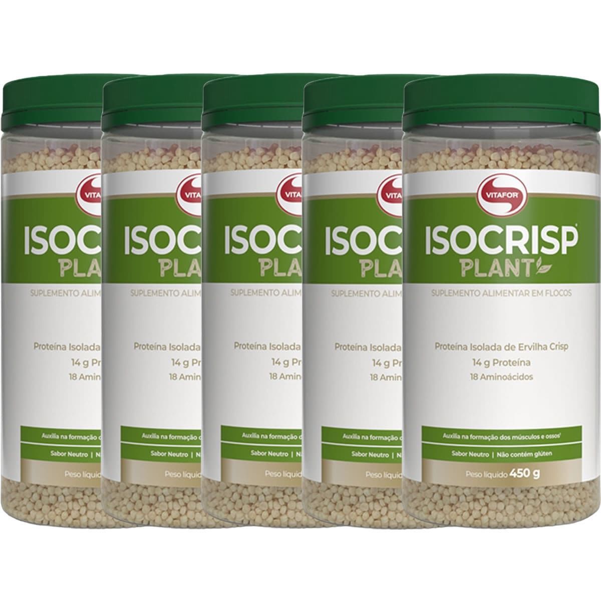 Kit 5X Isocrisp Plant - 450g Neutro - Vitafor
