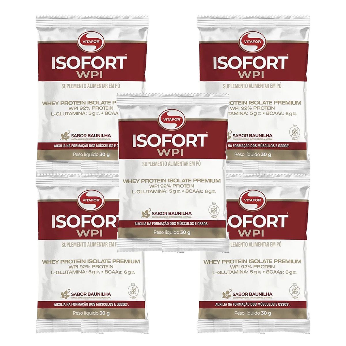 Kit 5X Isofort - 1 Sach� 30g Baunilha - Vitafor