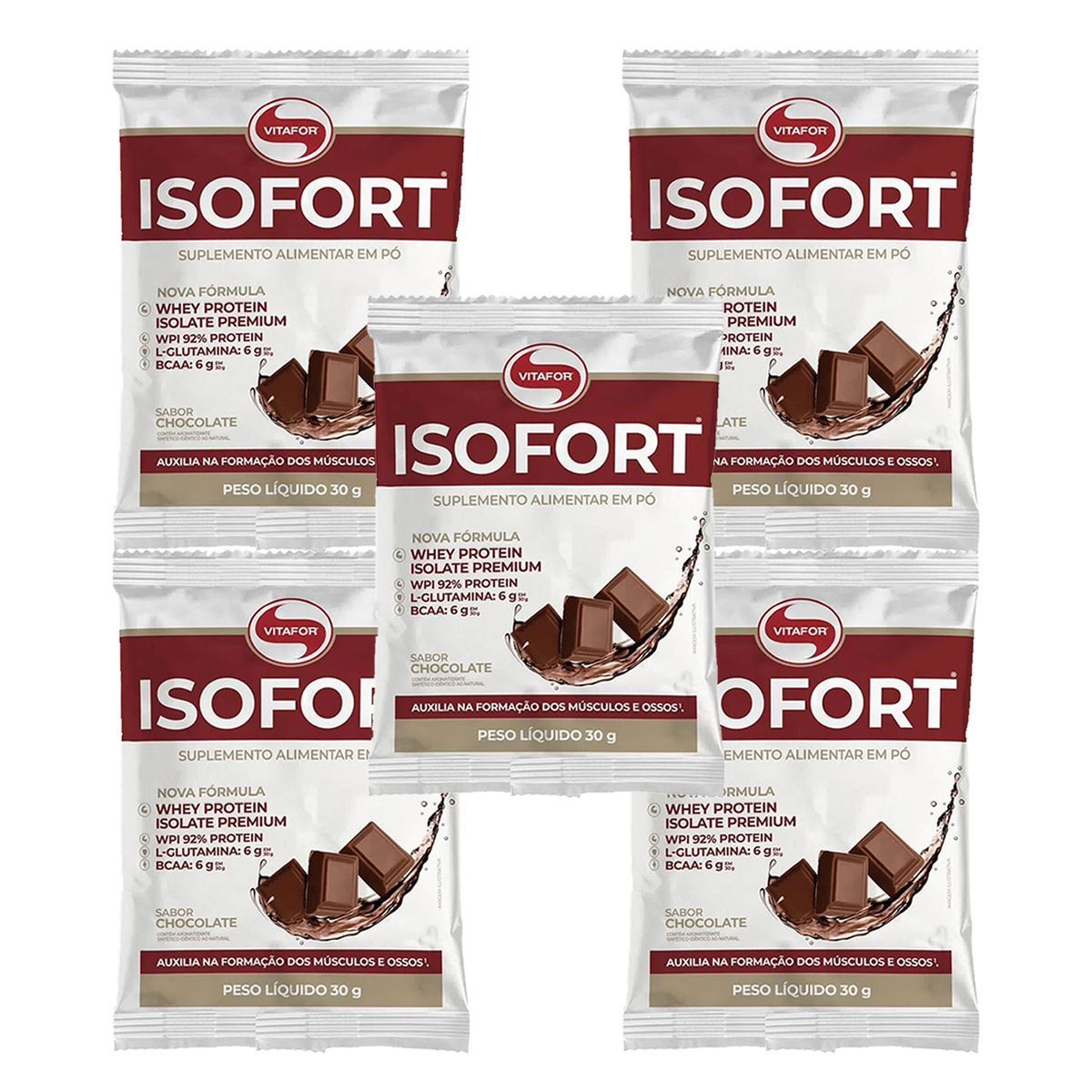 Kit 5X Isofort - 1 Sach�s de 30g Chocolate - Vitafor