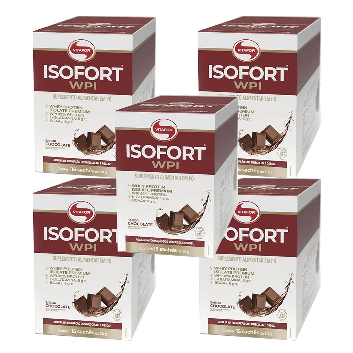 Kit 5X Isofort - 15 Sach�s de 30g Chocolate - Vitafor