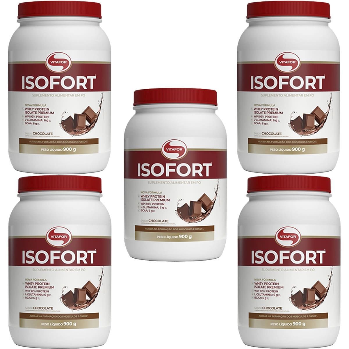 Kit 5X Isofort - 900g Chocolate - Vitafor