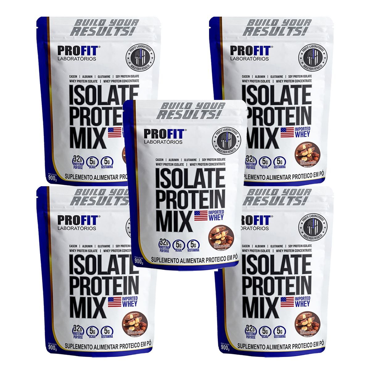 Kit 5X Isolate Protein Mix Refil - 900g Creme de Avel� - Profit