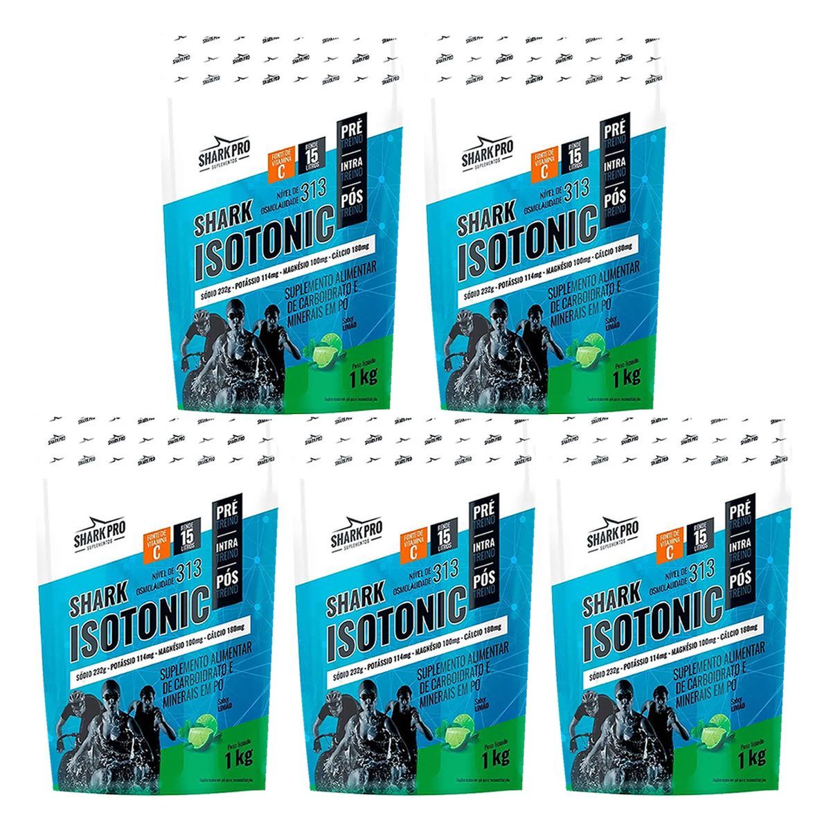Kit 5X Isotonico - 1000g Lim�o - Shark Pro