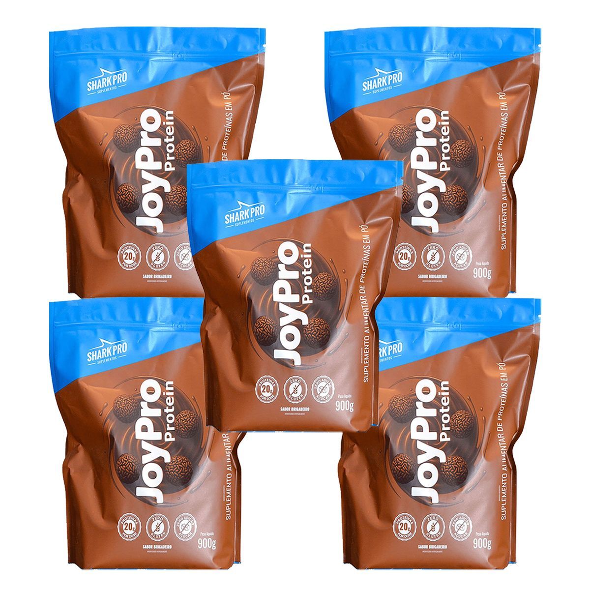 Kit 5X JoyPro Protein - Refil 900g Brigadeiro - Shark Pro