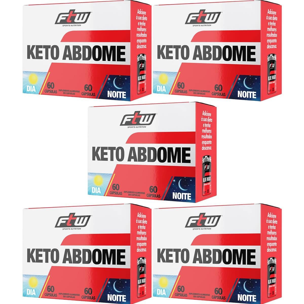 Kit 5X Keto Abdome AM/PM - 120 C�psulas - FTW