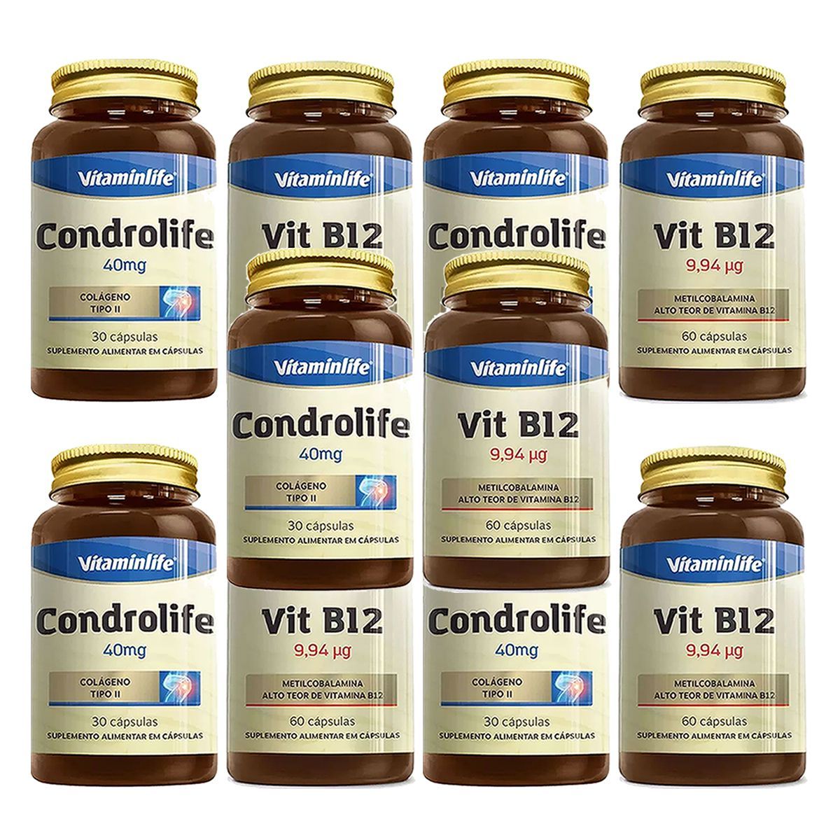 Kit 5X Kit Condrolife 30 C�psulas + Vit B12 60 C�psulas - Vitaminlife