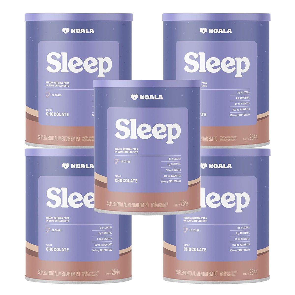 Kit 5X Koala Sleep - 264g Chocolate - Koala