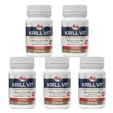 Kit 5X - Krill Vit - �leo de Krill - 30 C�psulas 500mg - Vitafor
