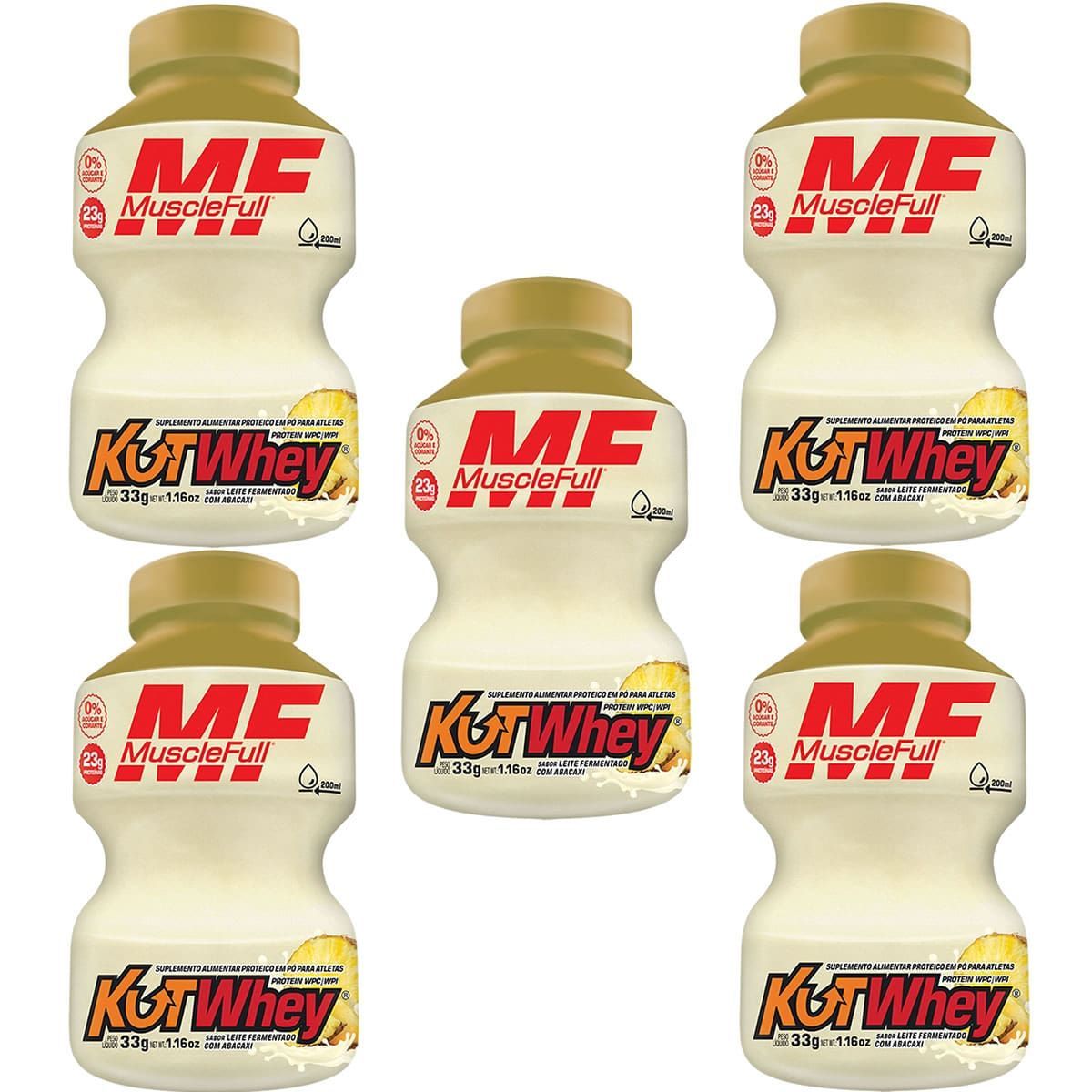 Kit 5X Kut Whey Mini - 33g Leite Fermentado com Abacaxi - MuscleFull