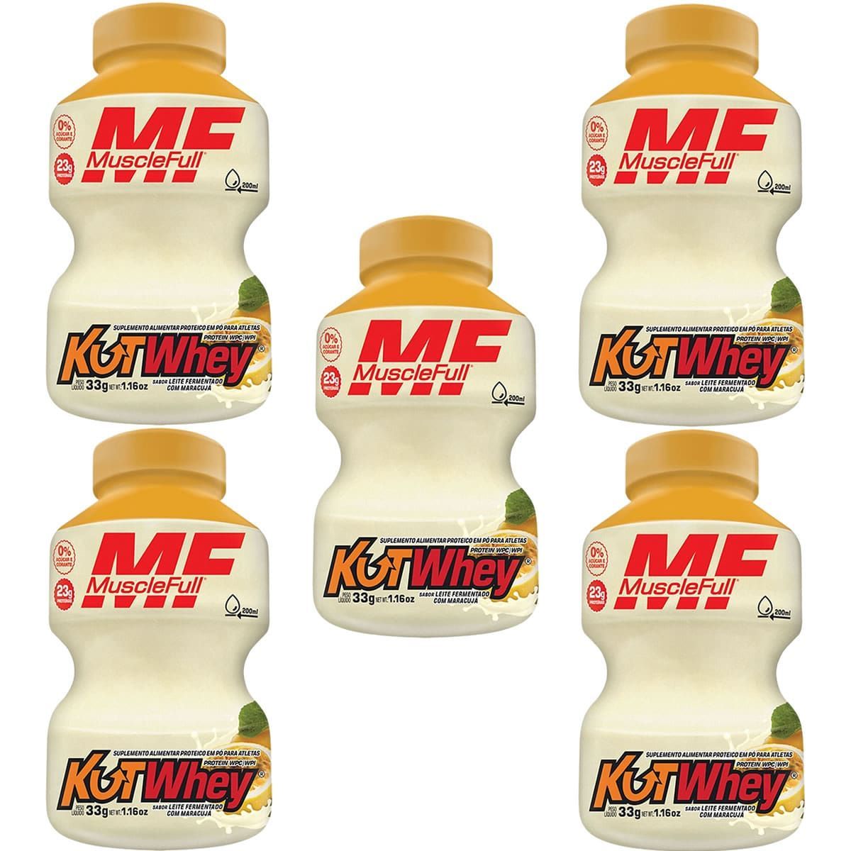 Kit 5X Kut Whey Mini - 33g Leite Fermentado com Maracuj� - MuscleFull