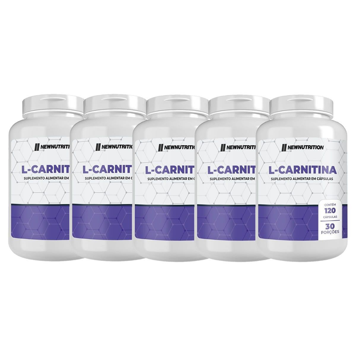 Kit 5X L Carnitina - 120 C�psulas - NewNutrition