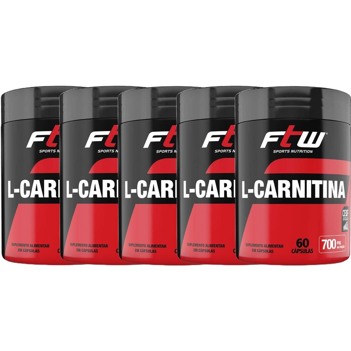 Kit 5X L-Carnitina - 60 C�psulas - FTW