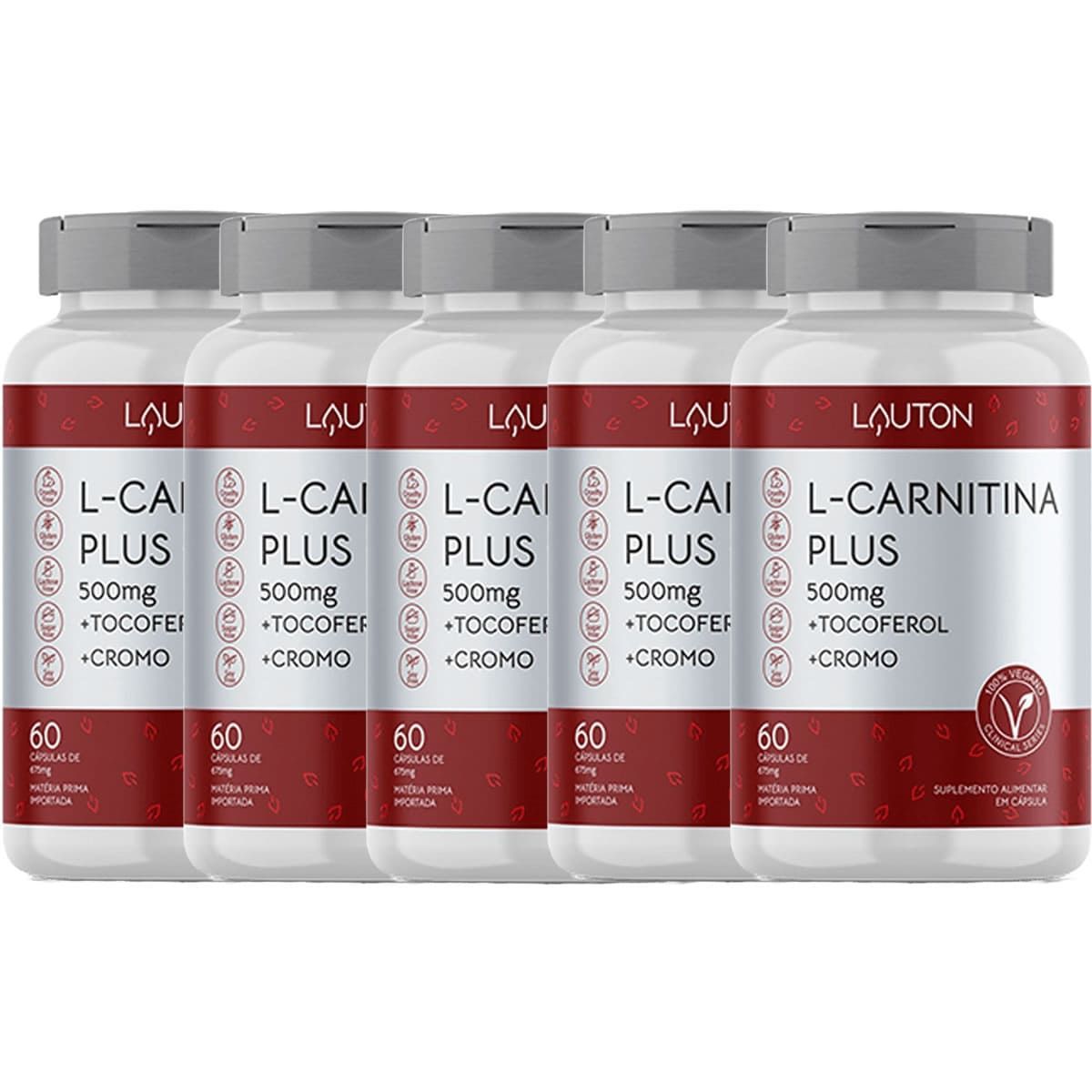 Kit 5X L-Carnitina Plus - 60 C�psulas - Lauton Nutrition
