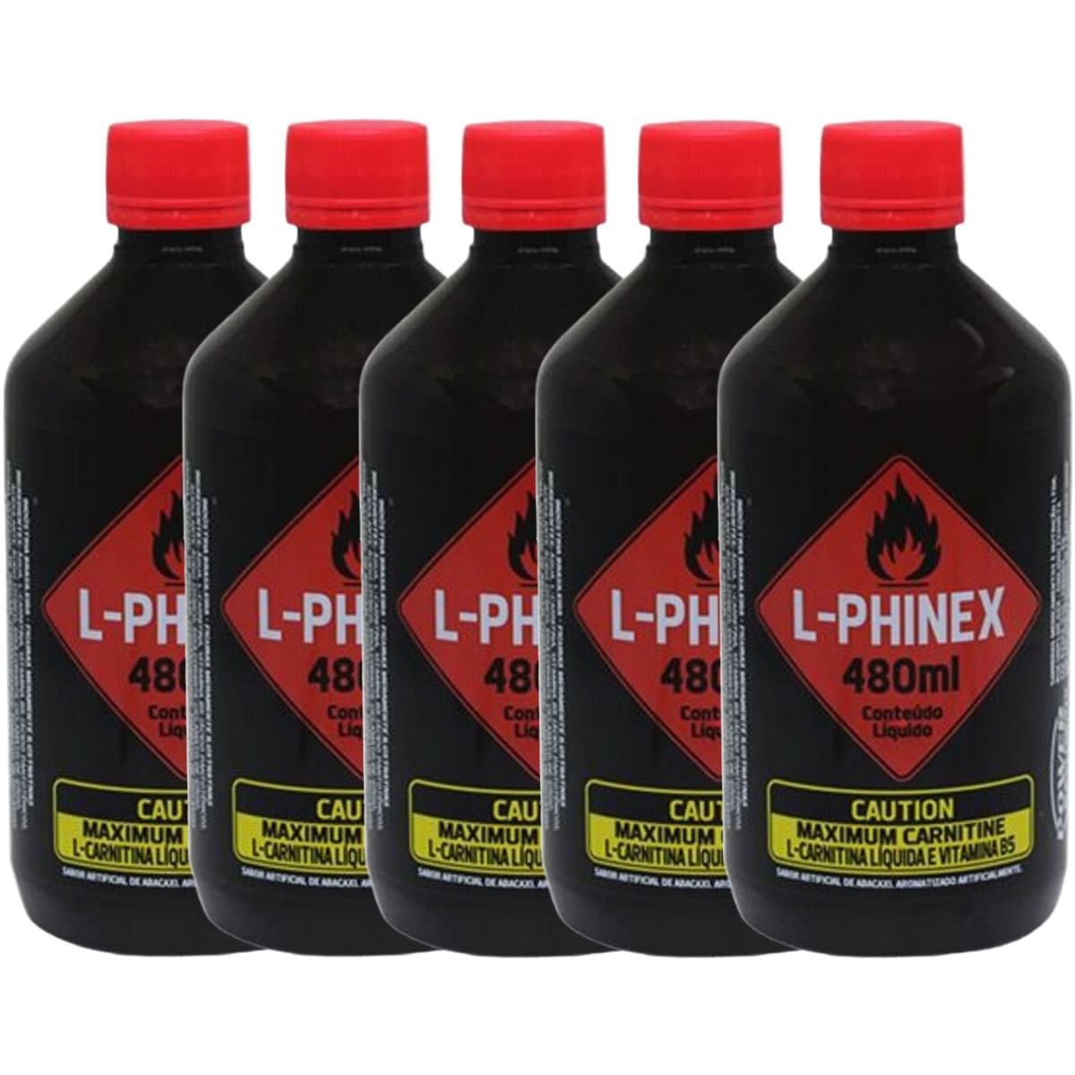 Kit 5X L-Phinex - 480ml Abacaxi - Power Suplements