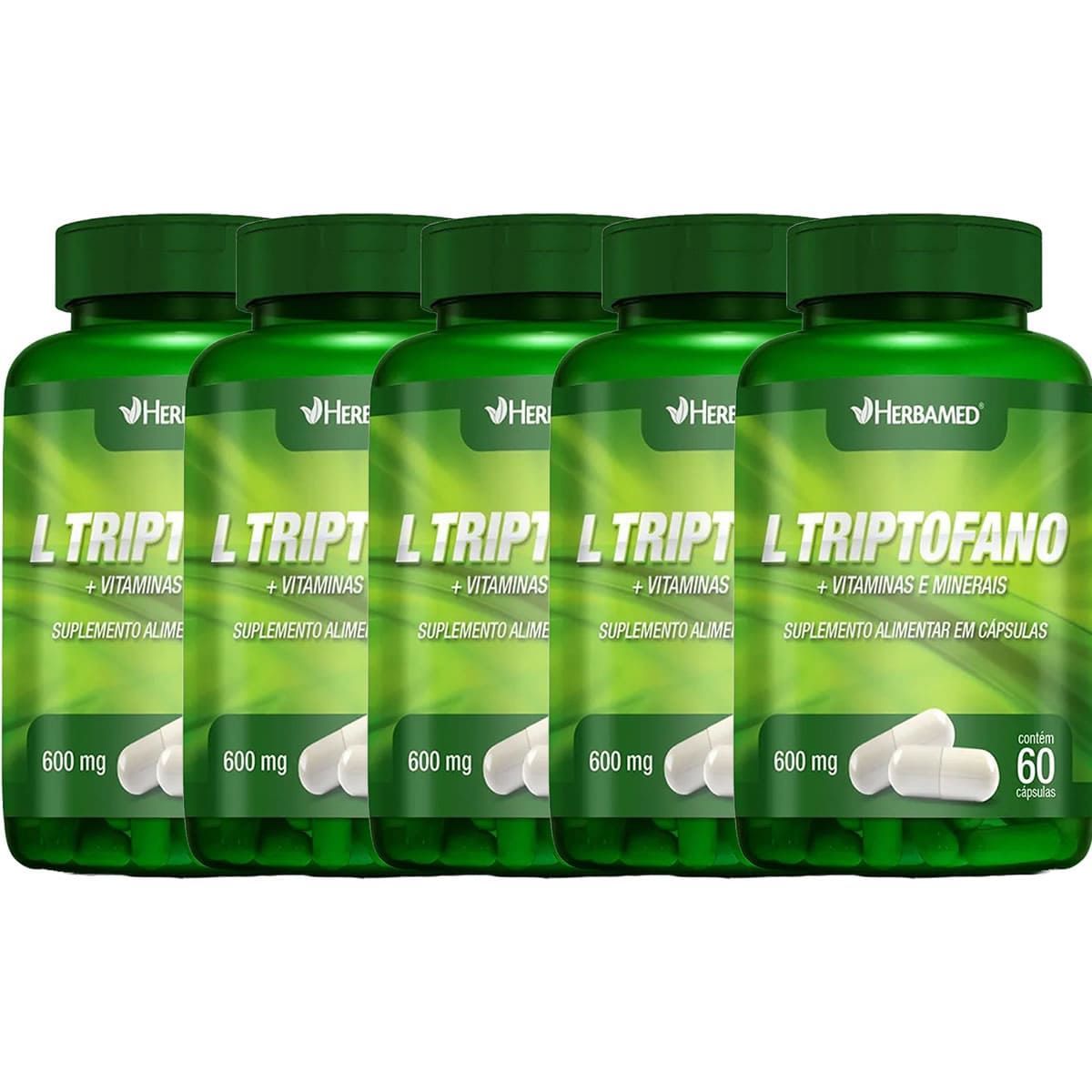 Kit 5X L-Triptofano + Vitaminas e Minerais - 60 C�psulas - Herbamed