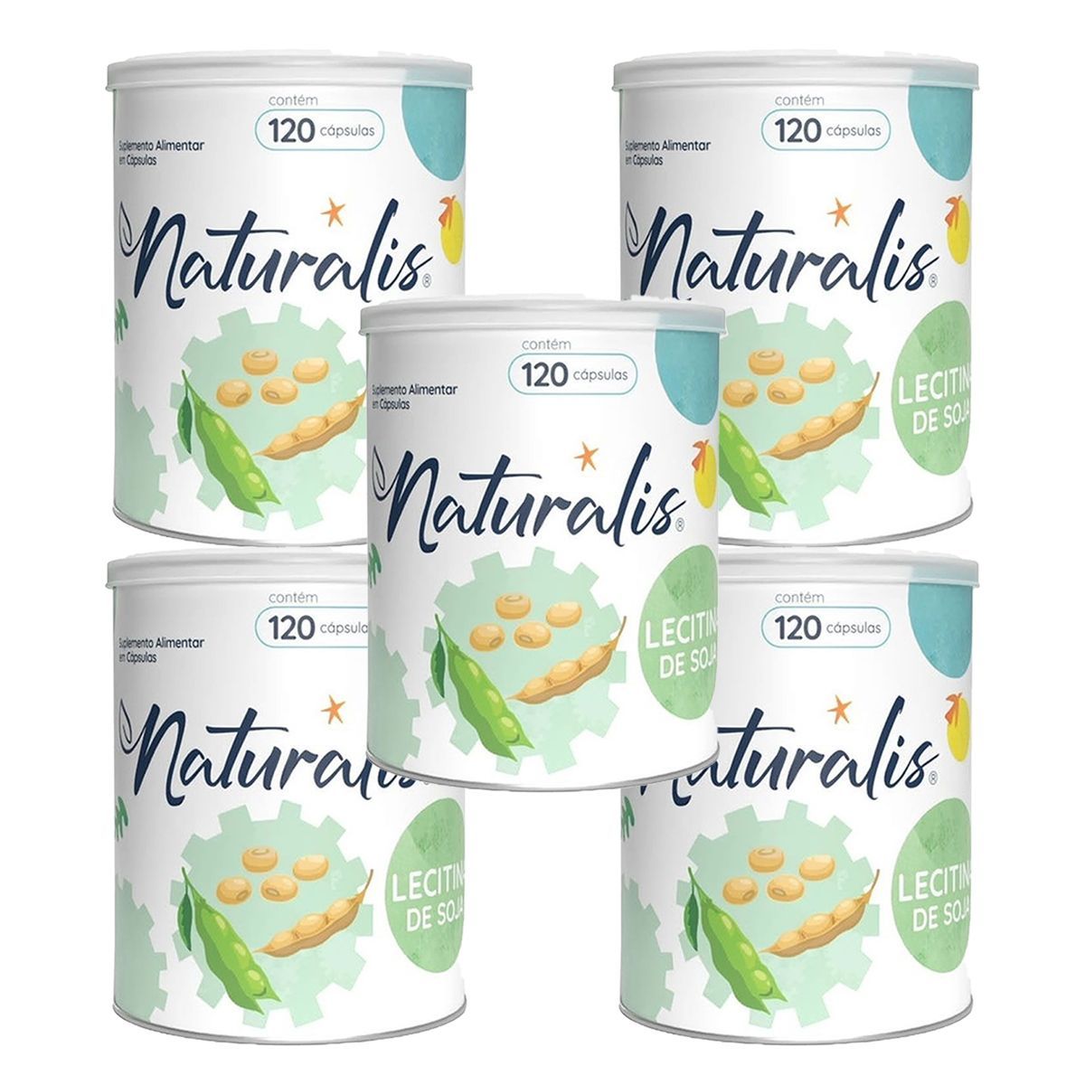 Kit 5X Lecitina de Soja - 120 C�psulas - Naturalis
