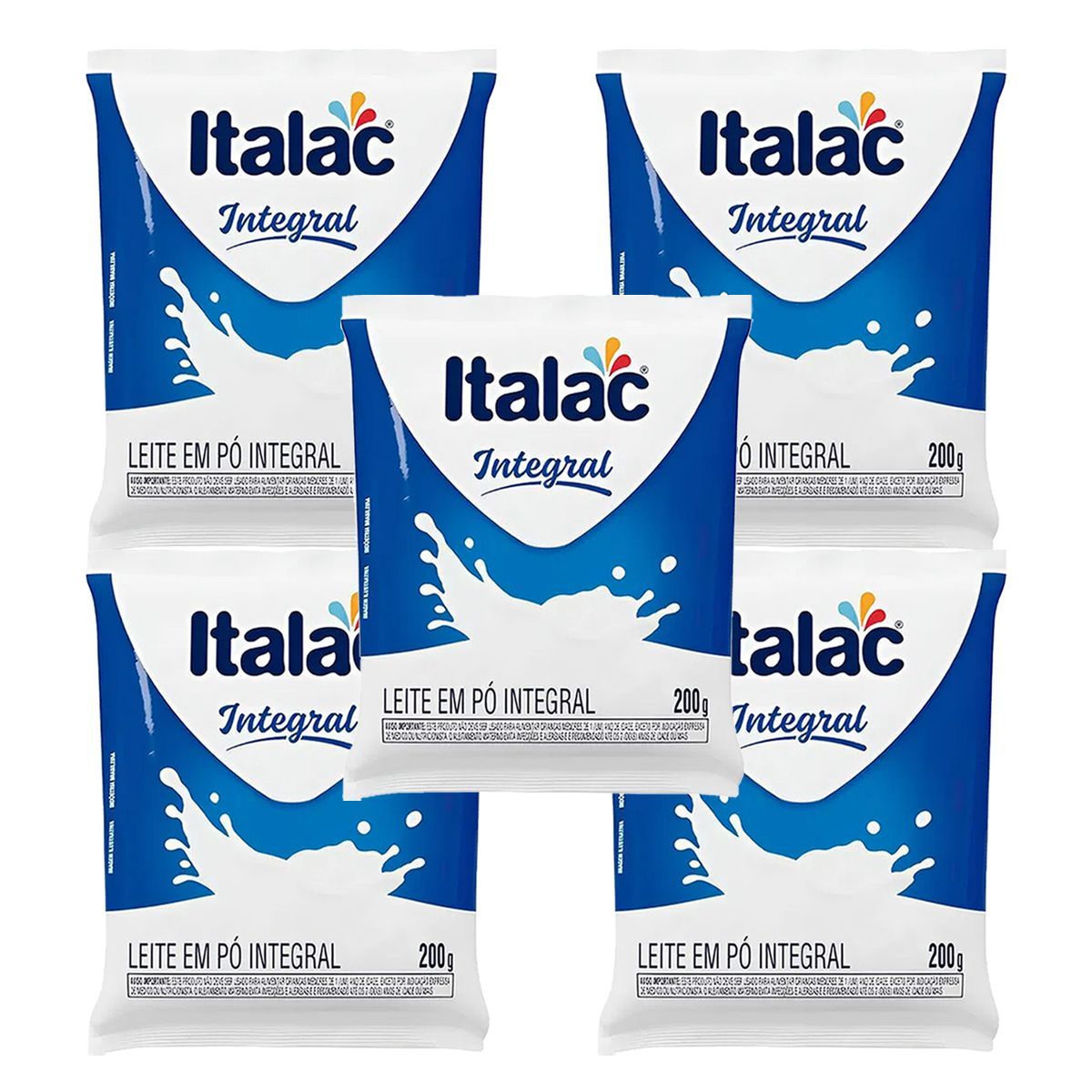 Kit 5X Leite em P� Integral 200g - Italac