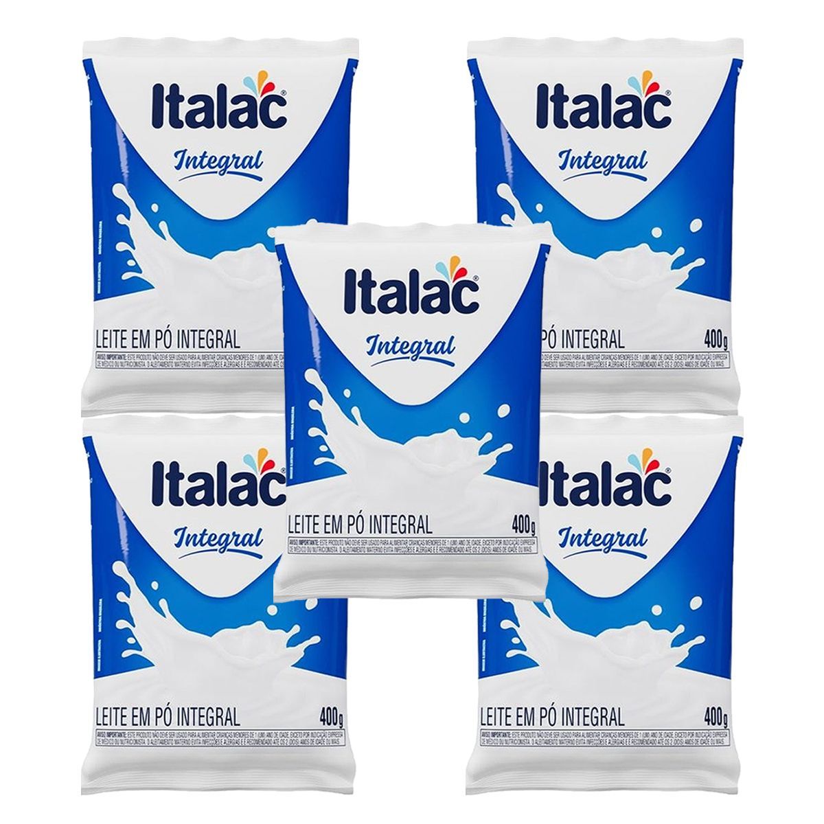 Kit 5X Leite em P� Integral 400g - Italac