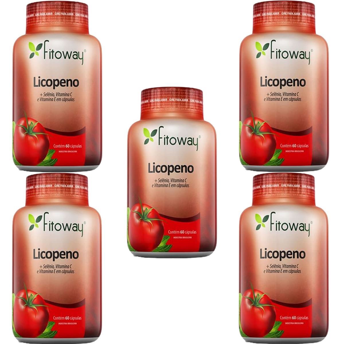 Kit 5X Licopeno - 60 C�psulas - Fitoway