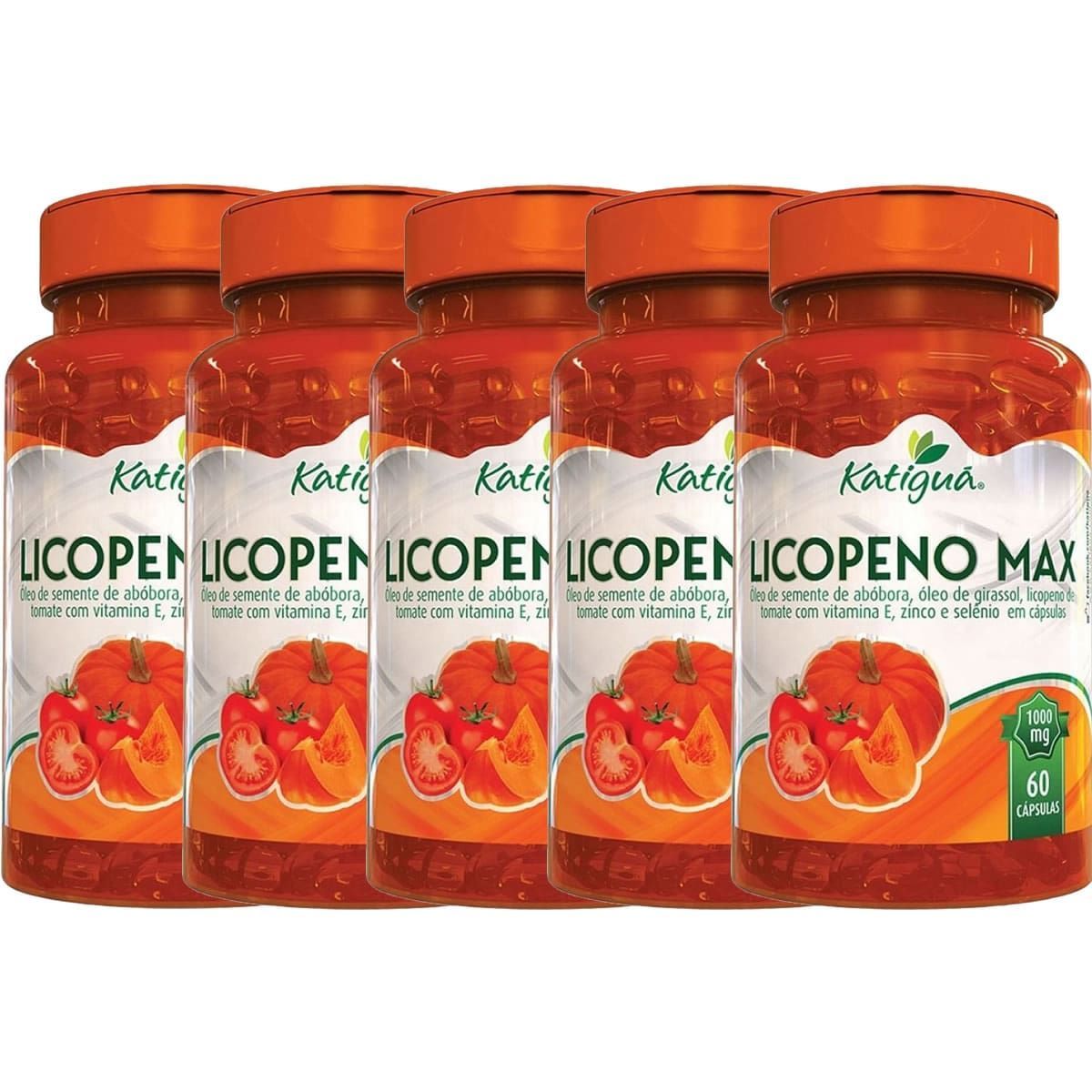 Kit 5X Licopeno Max - 60 C�psulas - Katigu�