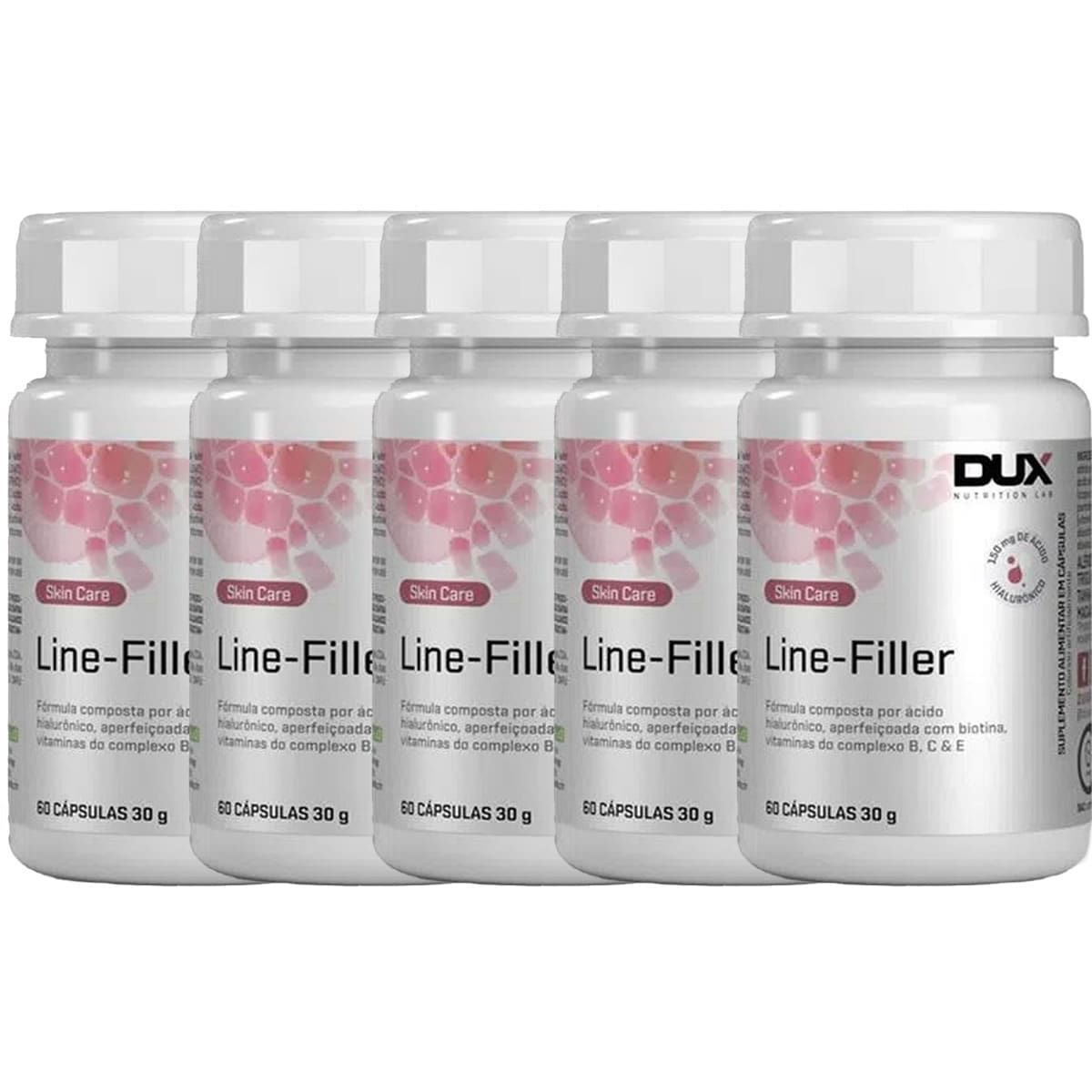 Kit 5X Line Filler Hialur�nico - 60 C�psulas - Dux Nutrition