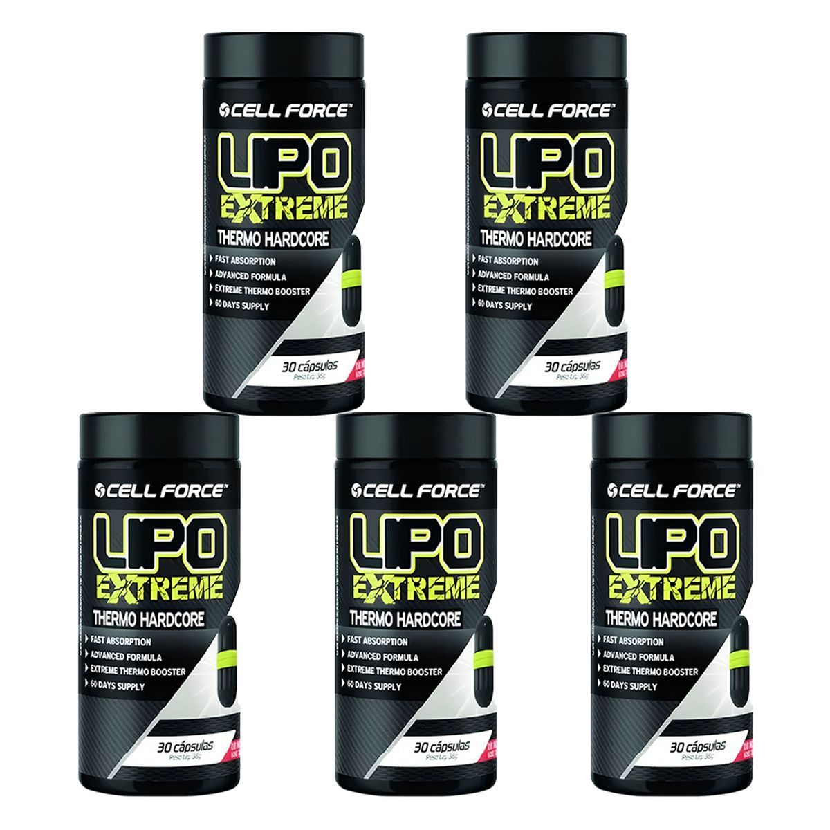 Kit 5X Lipo Extreme - 30 C�psulas - Cell Force