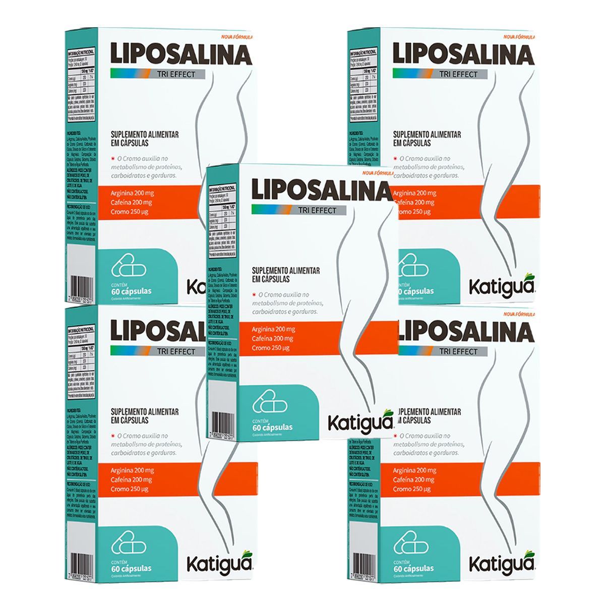 Kit 5X Liposalina - 60 C�psulas - Katigu�