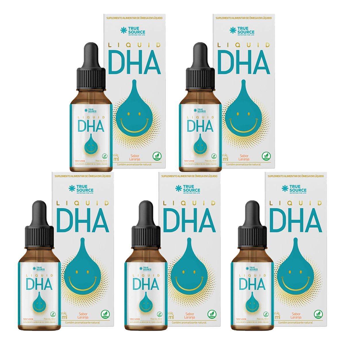 Kit 5X Liquid Dha - 30ml Laranja - True Source