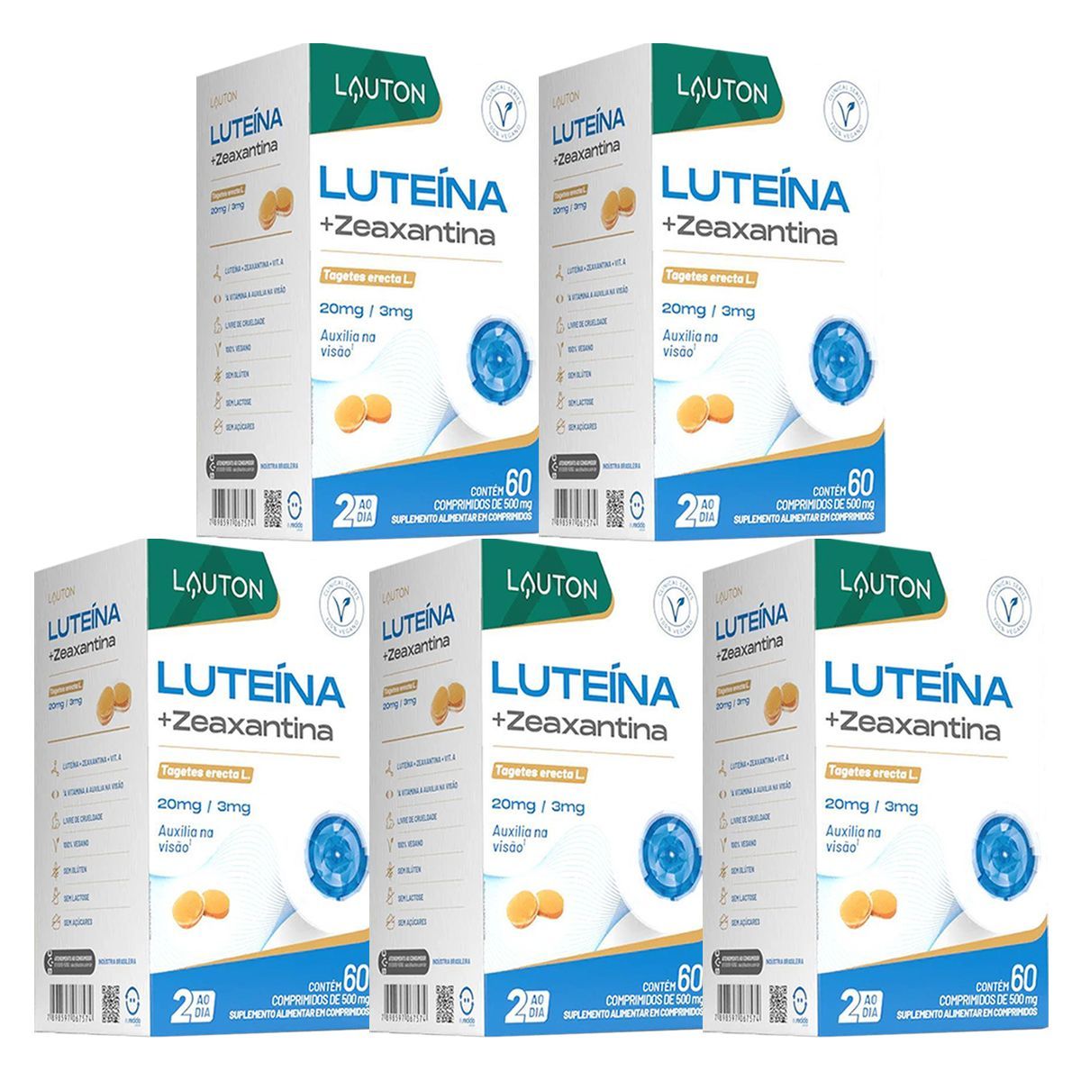 Kit 5X Luteina + Zeaxantina - 60 Comprimidos - Lauton Nutrition