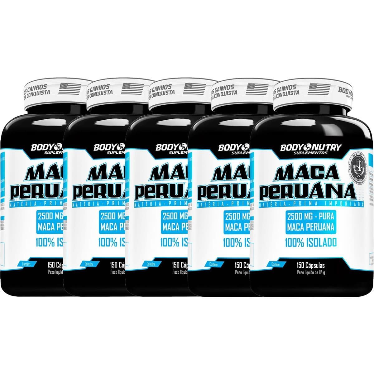 Kit 5X Maca Peruana- 150 C�psulas - Body Nutry